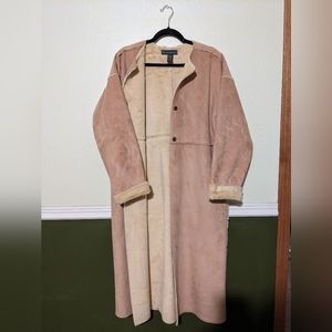 Faux suede sheepskin coat